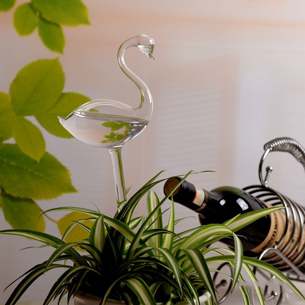Glass Swan Automatic Watering Sprinkler device Garden Plant Water Cans Indoor Automatic Cute Swan Snail Swan Glass