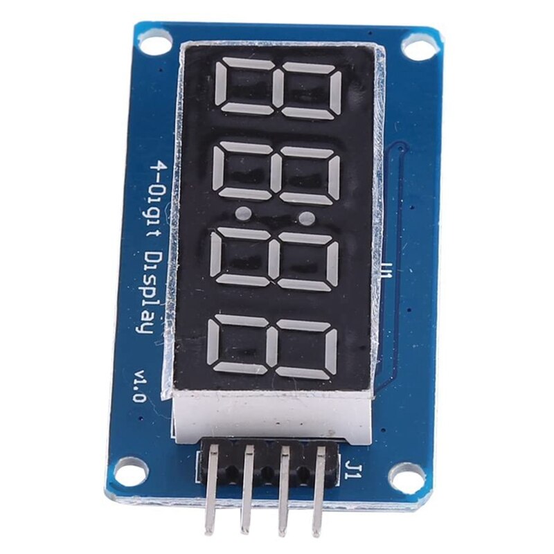 4Pcs LED Display Module,With Clock Display Module LED 4-Digit Adjustable Brightness Display Module For Android