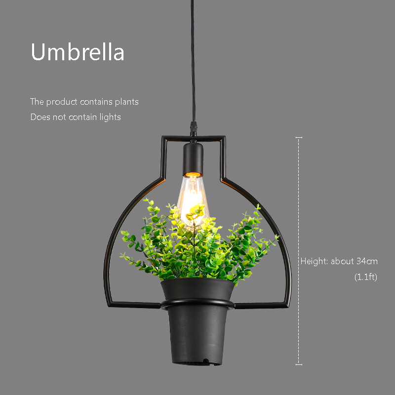 Aqumotic bondehus hængende lysekroneholder 1 stk grøn plante lampeskærm kunst metallisk lampeskærm moderne lysekrone: Paraply