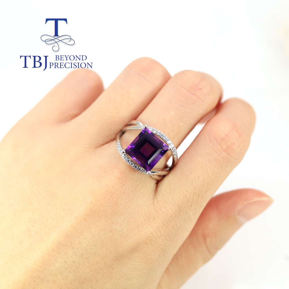 Anello di ametista del sud Africa con pietre preziose naturali dal design semplice, gioielli da donna di moda, regalo in argento sterling 925