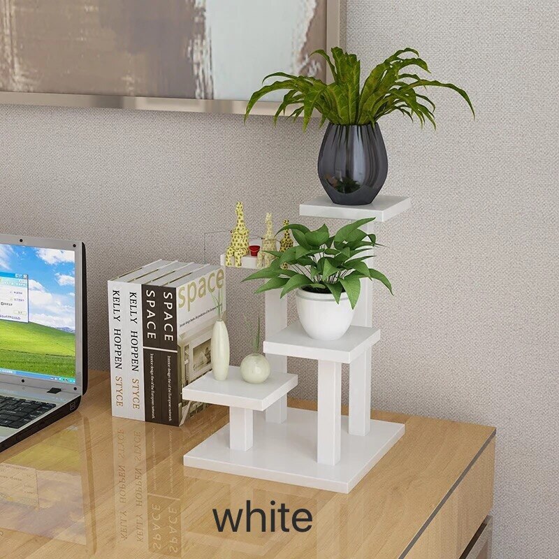 Multi-layer function small flower stand simple mini office desk surface fleshy plants step ladder