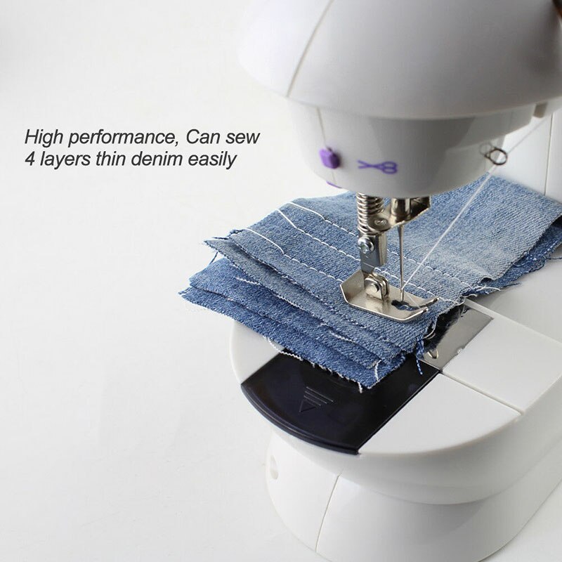 Mini Electric Desktop Sewing Machine 6W 2-Speed Lockstitch Sewing ABS+Electronic Components Sewing Machine