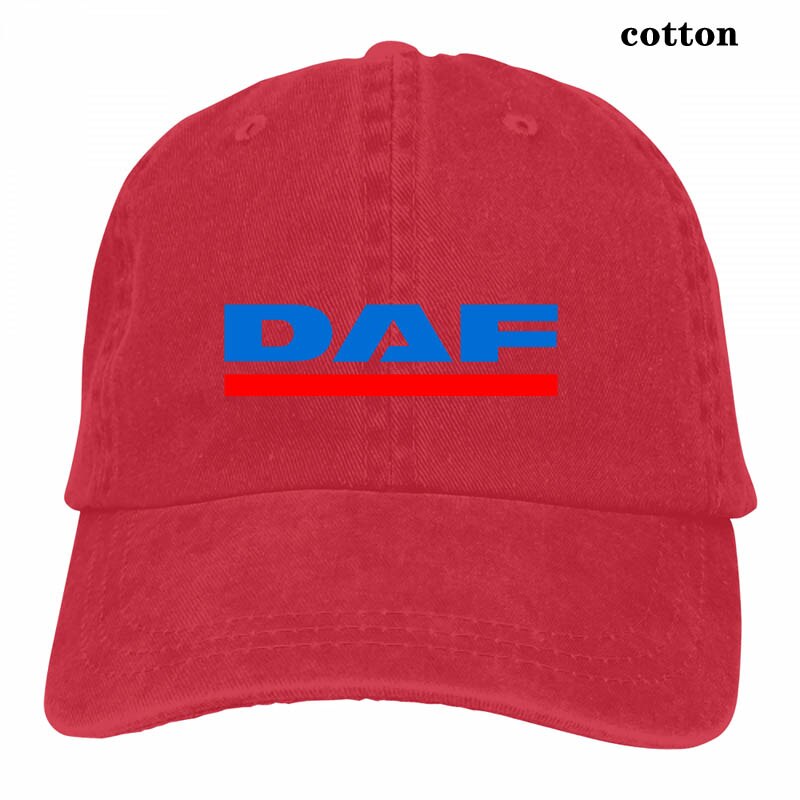 daf vector logo Baseball cap men women Trucker Hats adjustable cap: 3-Red