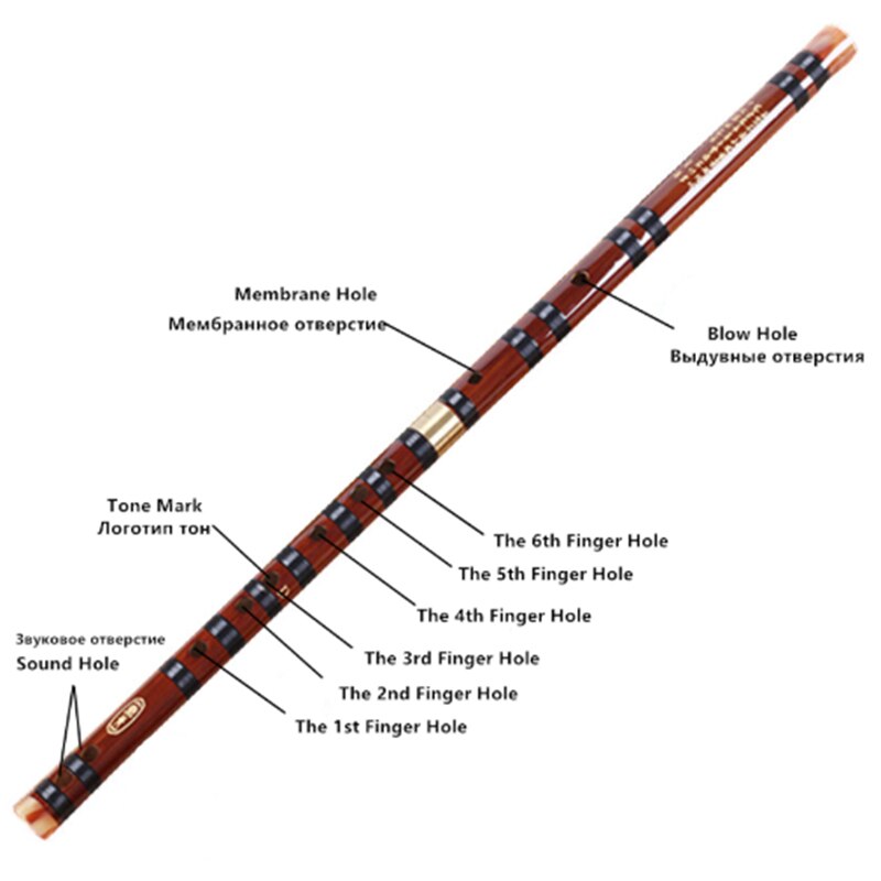 1PC Bamboo FluteWoodwind Flutes Musical Instruments C D E F Key Chinese Dizi Transversal Flauta+flannel Flute Bag
