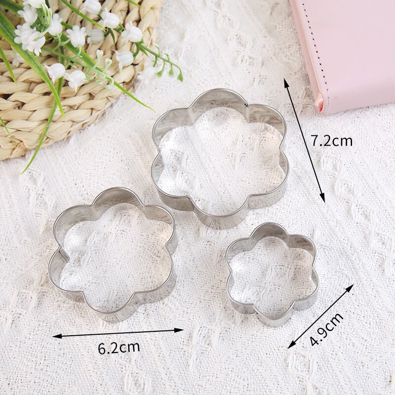 3Pc 4Pc Biscuit Cutter Mold Rvs Cookie Cutters Diy Cartoon Fondant Gebak Mold Voor Keuken Bakken Accessoires: Stainless steel 8