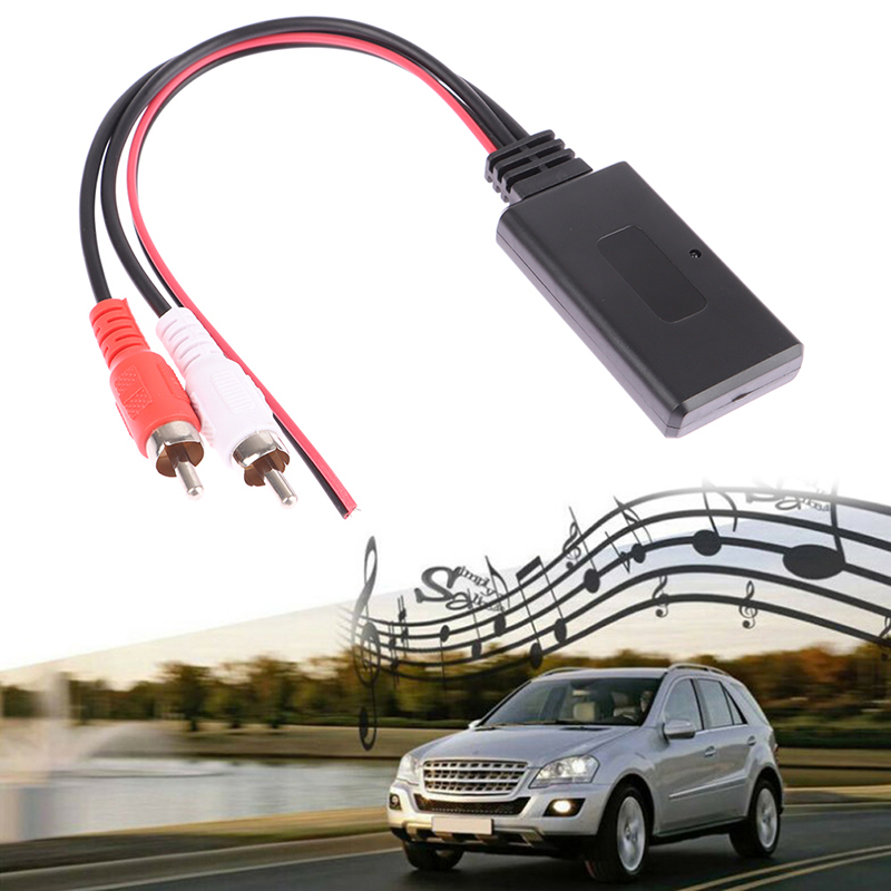 Módulo receptor bluetooth sem fio para carro, adaptador aux, receptor de áudio estéreo de música para veículos de interface 2rca 12v: Default Title