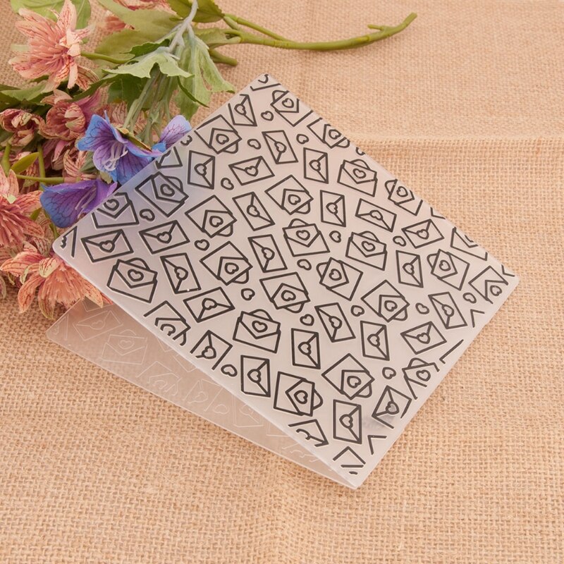 Cute Embossing Folder 3D Plastic Embossing Script Die Stencils Handmade Crafts Supplies Greeting Card Template