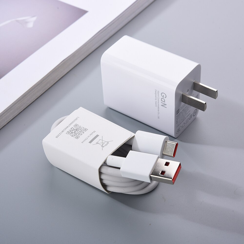 Original Xiaomi 55W GaN Fast Charger Mi 11 Pro 10T Lite 10S 5G Turbo Charge US Adapter 100cm USB Type C Cable For Redmi K40 Pro