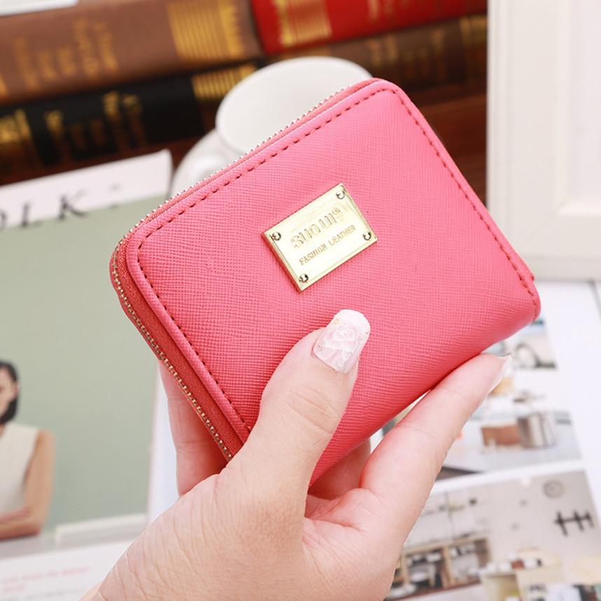 Maison Fabre Leather Wallet Women Small Card Holder Zip Coin Purse Clutch Leather Handbag Women: WR