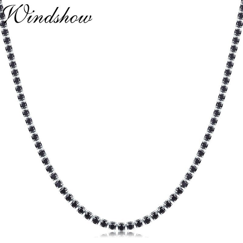35cm+5cm 2mm gelbgoldene tennis-zirkonia-kette kurze choker-halskette für damen und mädchen schmuck collier collares kolye kette 14 ": Weiße farbe, schwarze zirkonia