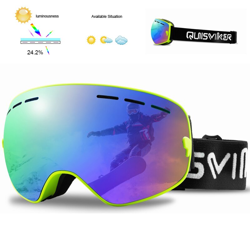 Quisviker dubbellaags anti-condens skibrillen sneeuw snowboardbrillen skibrillen sneeuwscooterbrillen skimaskers: Sq7