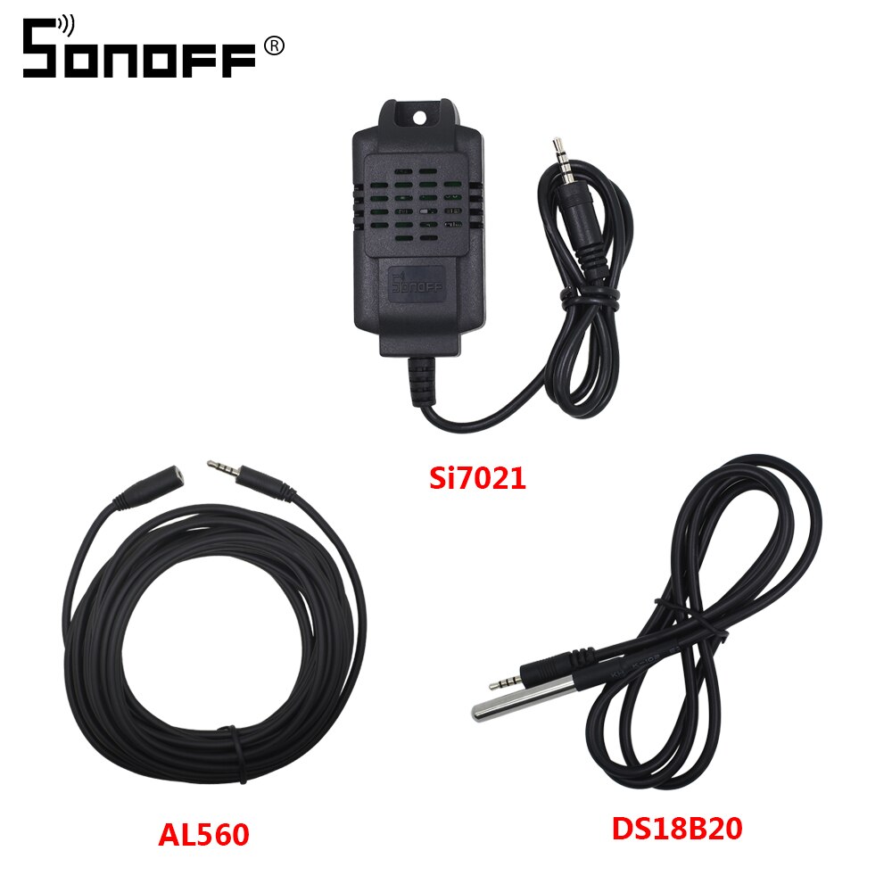 Sonoff sensor  ds18 b 20 vanntett temperatursensor  si7021 temperatur fuktighetssensor  al560 5m skjøtekabel