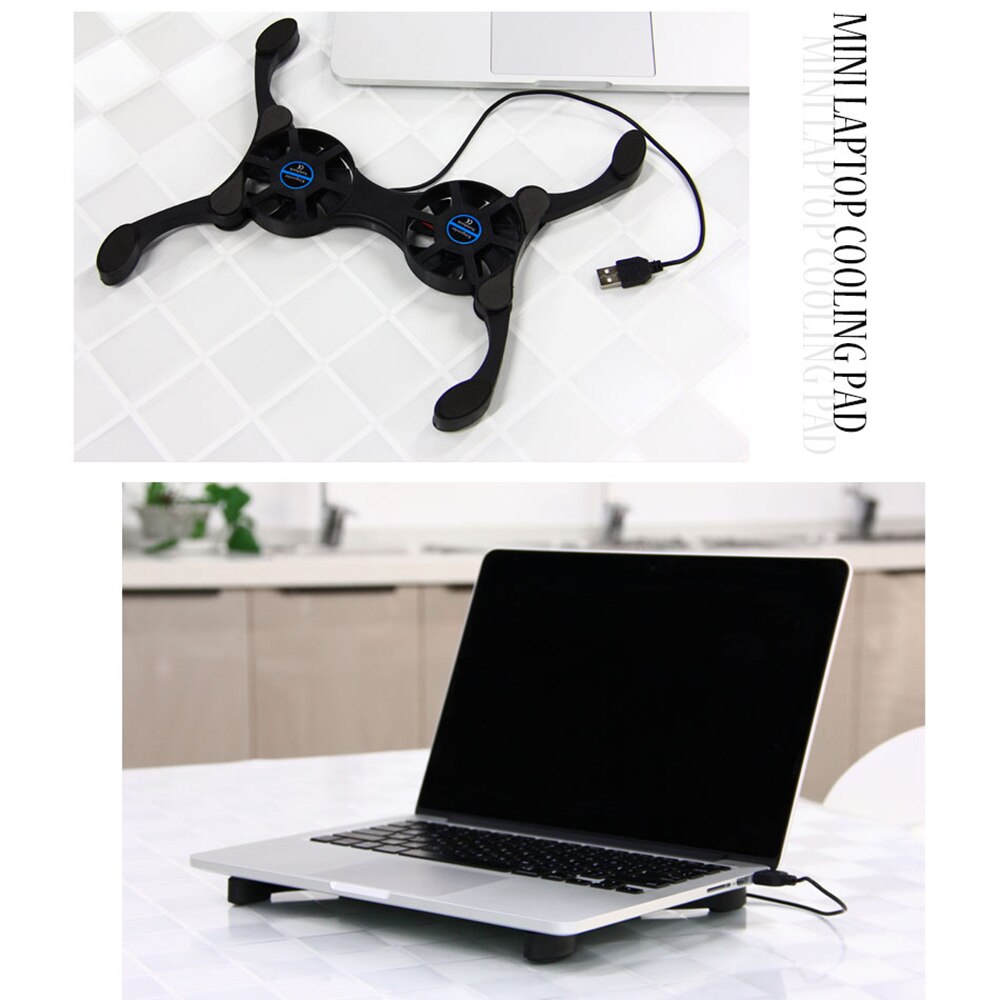 Foldable Gaming USB Laptop Cooling Pad Double Fans Mini Octopus Notebook Cooler Cooling Pad For 7-15 inch Notebook Laptop Stand