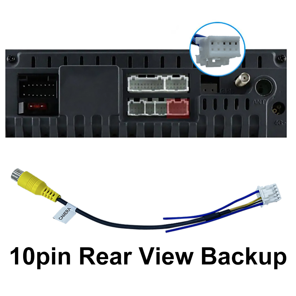 Cable de vídeo RCA de 10 pines para conectar cámara de marcha atrás con reproductor Multimedia de coche para cámara de visión trasera de coche Cable Universal