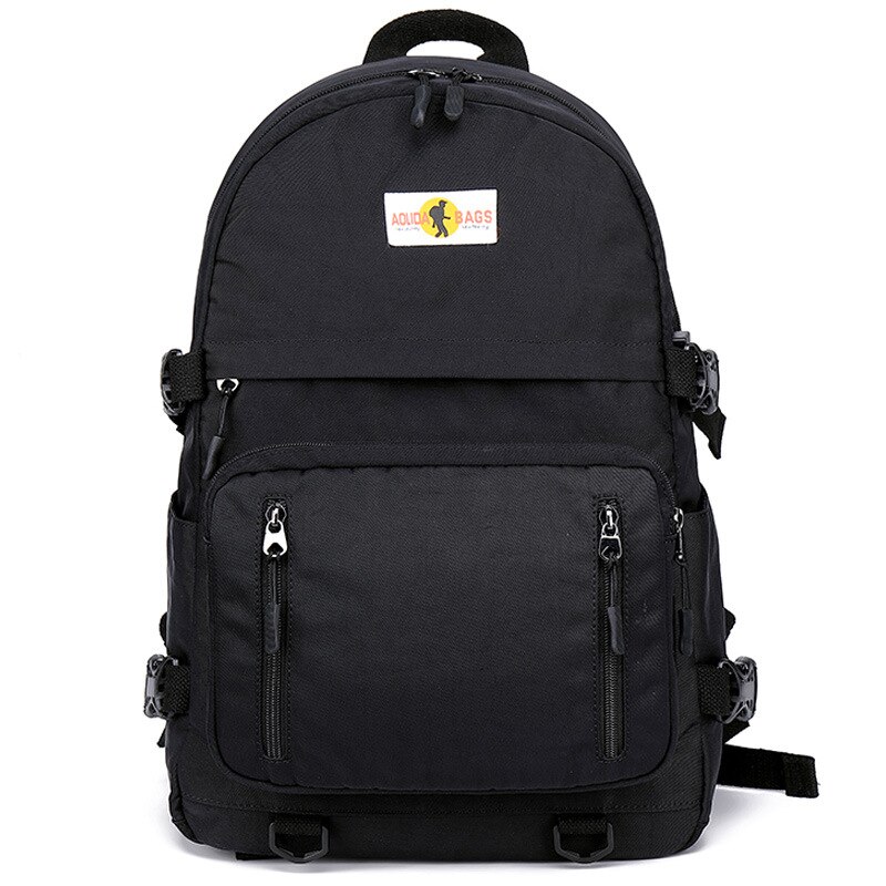 Fengdong-mochila escolar grande para adolescentes, morral impermeable de color amarillo y negro con puerto usb, bolsa para libros: Black