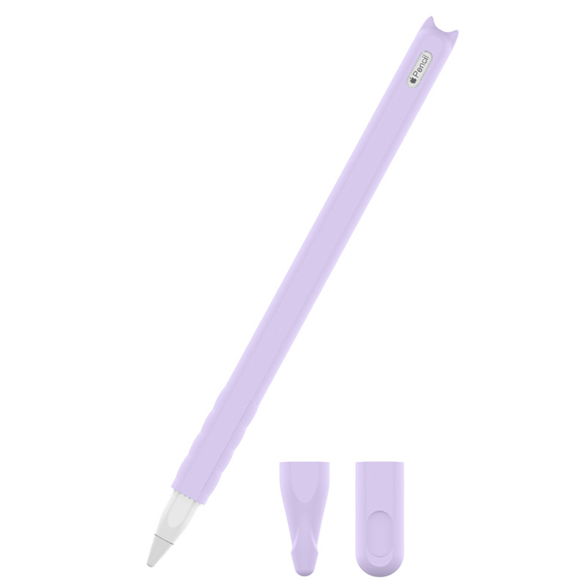 1PCS For Apple Pencil 2nd Gen Silicone Case Sleeve iPencil Grip Holder Pen Skin Cover 170mm: Purple