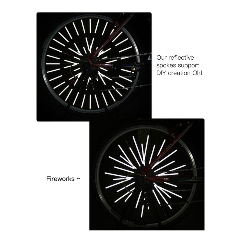 12pcs Bicycle Spoke Reflective Stripe Bike Spokes Reflector Light Steel Wire Lamp Warning Tape Cycling Accessories