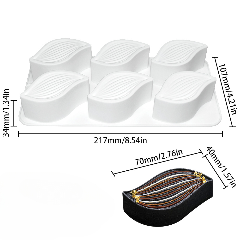 6 Cavity Leaf Cake Molds DIY Party Dessert Jelly Pudding Making Tools Choclate Mousse Cake Mould Kitchen Pastry Baking Supplies: Default Title