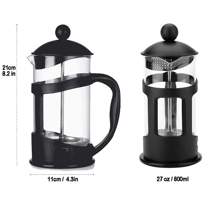 French Press Tea & Coffee Maker,Coffee Plunger, 20 Oz(600 ML), Black