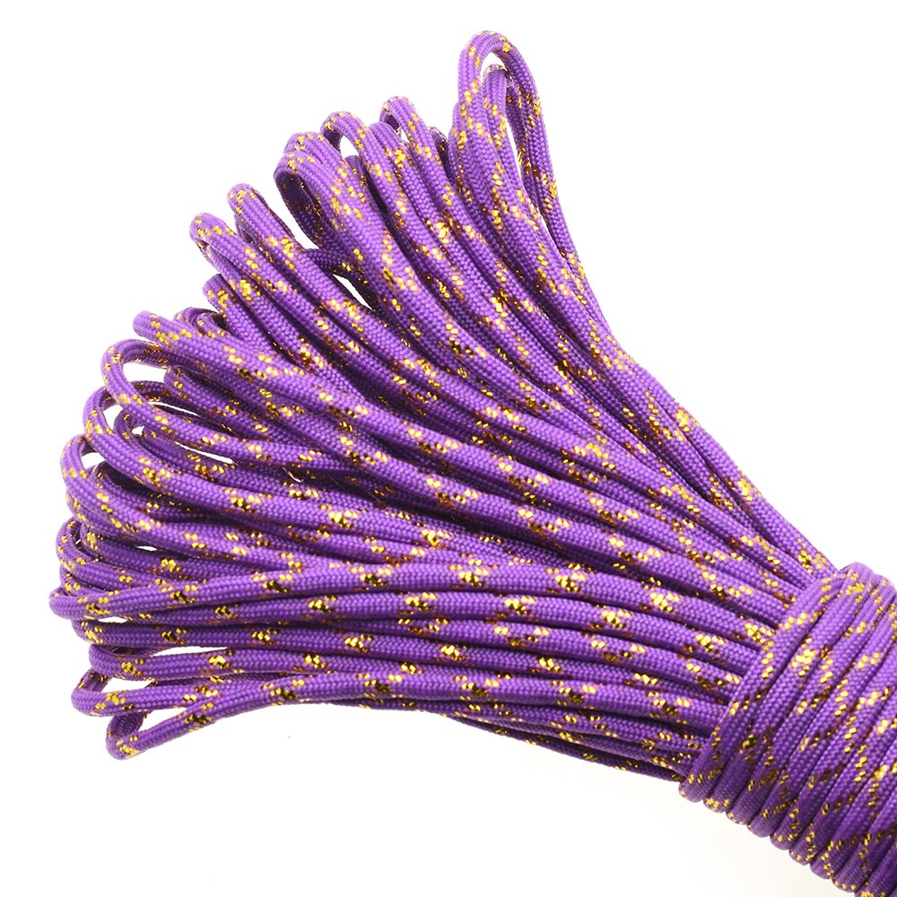 Gold Silver Cord 550 Paracord Parachute Cord Lanyard Mil Spec Type III 7 Strand Core 100 FT 19 Colors: Light Purple