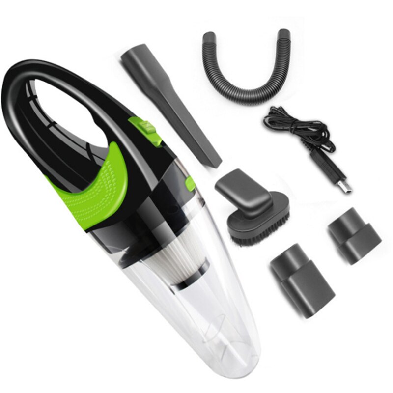 12V 120W Wireless Car Vacuum Cleaner Wet Dry Dual Use Cordless 6500PA Suction power Portable HandHeld For Home Car Use: Clear and Green