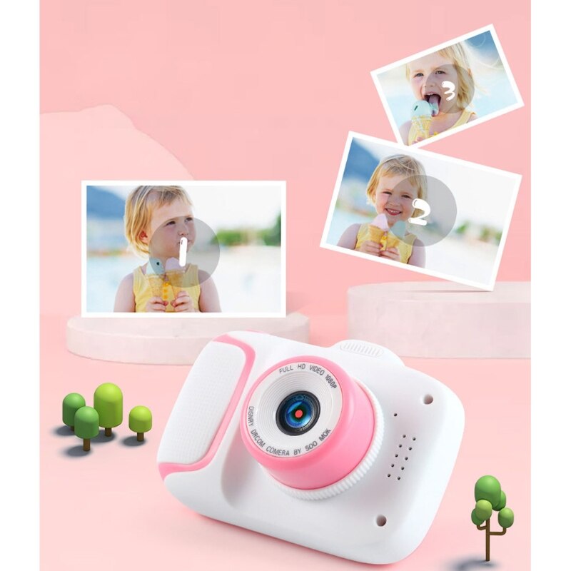2.0’’ IPS Screen Time Lapse Function Cartoon Video Camera Camcorder 1080P Toy Video Camera AI Focus Mini Digital Camera