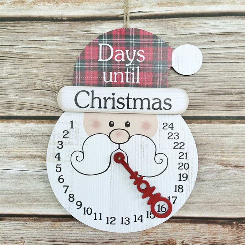 Christmas Countdown Calendar Home Decoration Christmas Ornaments December 24th Wooden Calendar Hanging Innovat