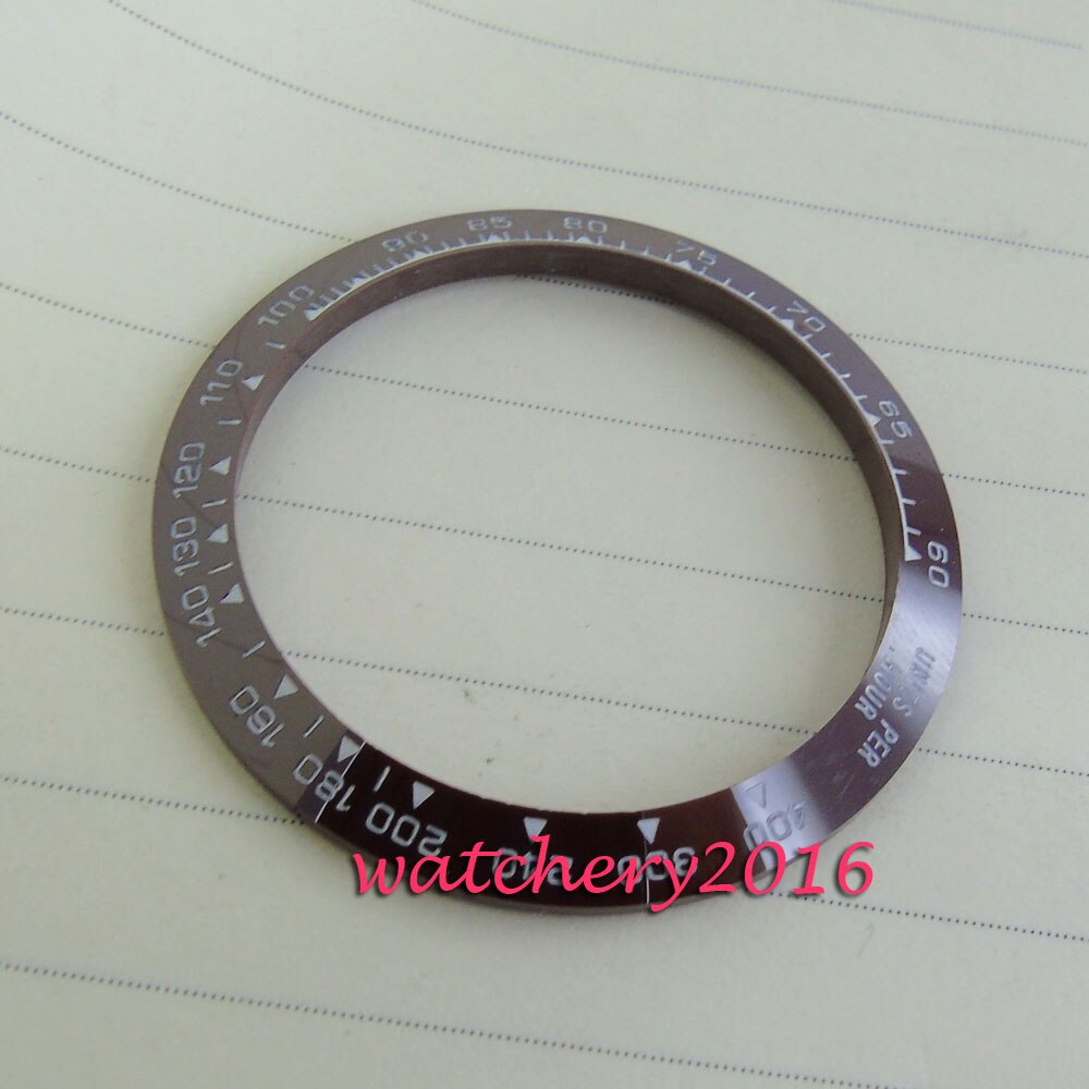 39mm coffee bezel white numbers men's watches bezel