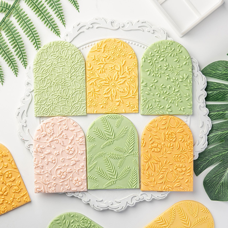 Kleine Bloem Bladeren Patroon Fondant Mold Acryl 3D Embosser Stempel Gebak Suiker Ambachtelijke Vorm Biscuit Cutter Cookie Pers Stempel