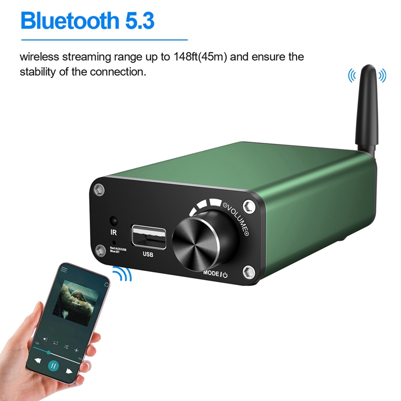 A75T Bluetooth Audio Amplifier TPA3116 Stereo 2.0 Channel Class D Home Theater Amplifier 200W Power Digital Audio Amplifier