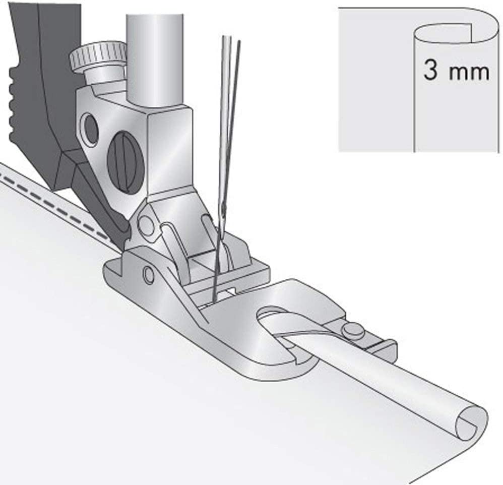 Prensatelas para máquina de coser con dobladillo enrollado estrecho, para coser Singer Brother Babylock Euro-Pro Janome Kenmore con vástago bajo