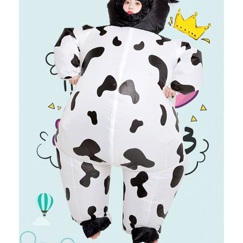 Costume de Cosplay gonflable pour adulte, vache mignonne, dessin animé, Halloween, vêtements de fête