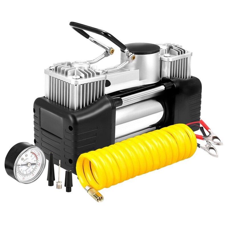 12V 150PSI Portable Heavy Duty Dual Cylinder Air Pump Air Compressor Tire Inflator For Car Truck Air Compressor Tire Inflator