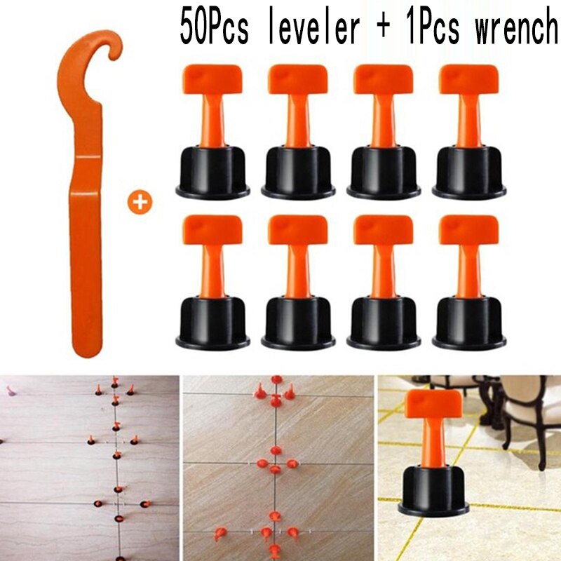 50Pcs Leveler Floor Practical Tools Plastic Flat Construction Tools For Wall Level Tile Leveling System Kits For Home Supplie