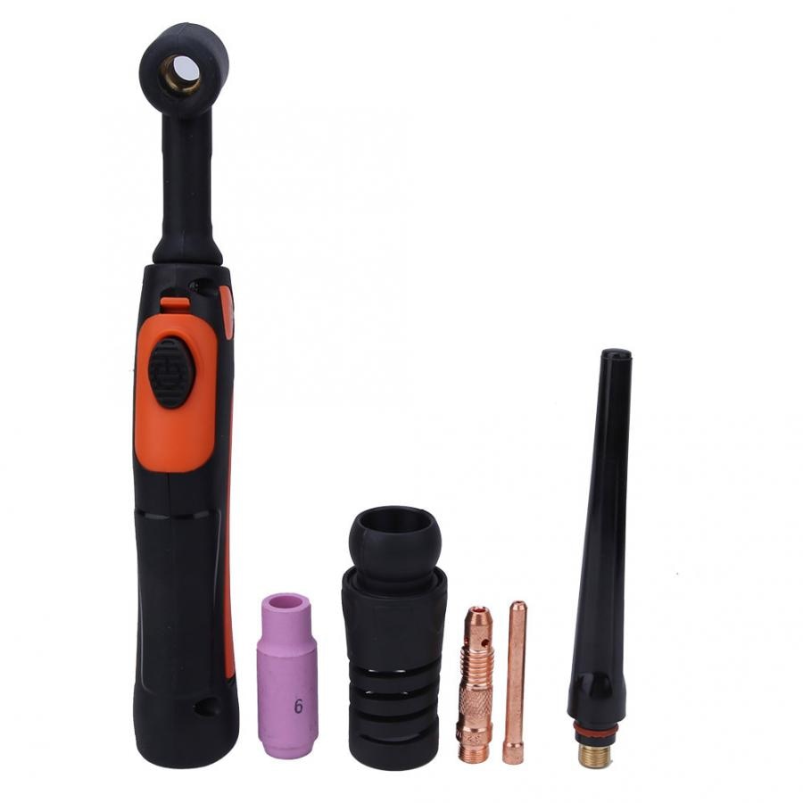 TIG-17 TIG Welding Torch Consumables Replacement Set Head Body Collet Ceramic Alumina Nozzle Long Back Cap Electrode Holder Kit