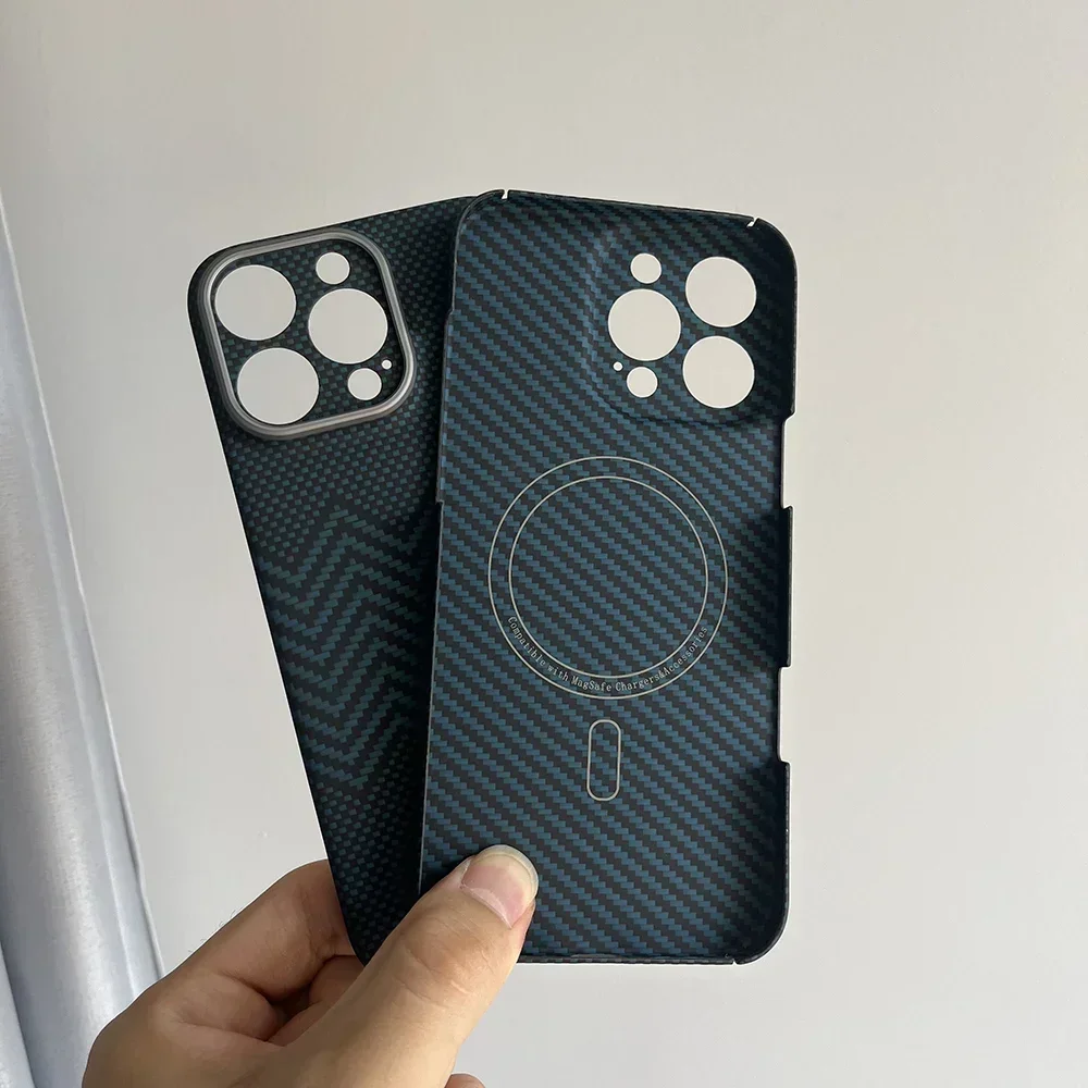 Funda de fibra de carbono para IPhone 16 pro Max, funda de teléfono ultrafina de fibra de aramida ligera para IPhone 16 Pro/16