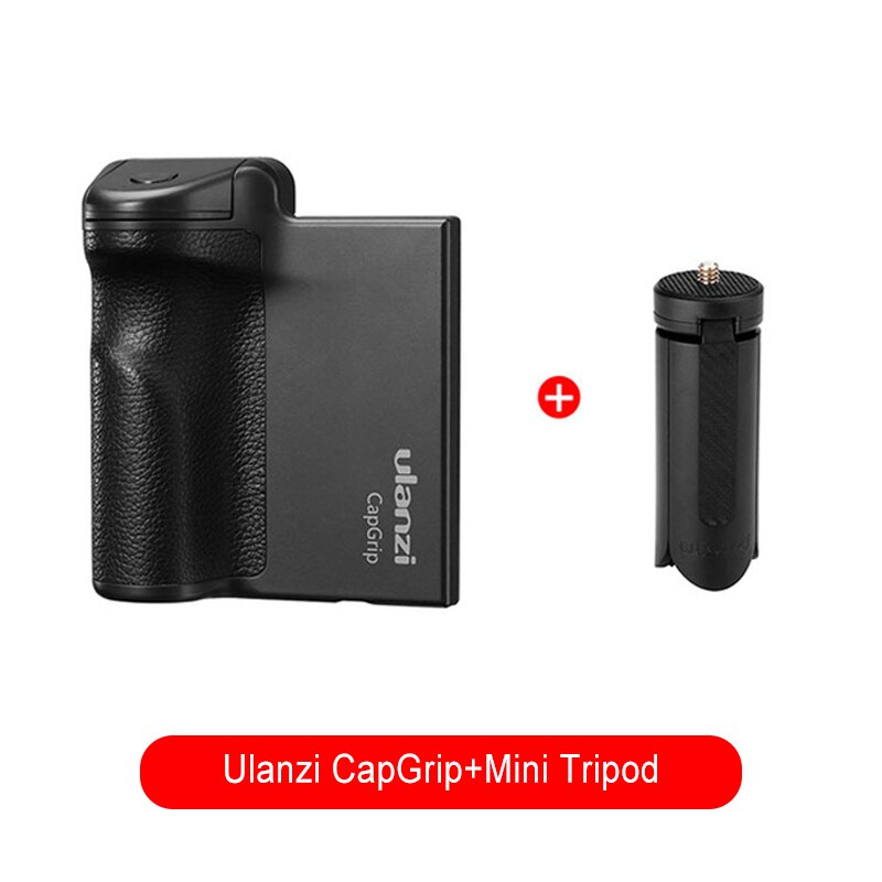Ulanzi CapGrip inalámbrico Bluetooth Smartphone 1/4 tornillo Selfie Booster Handle Grip teléfono estabilizador adaptador titular trípode montaje: Booster with tripod