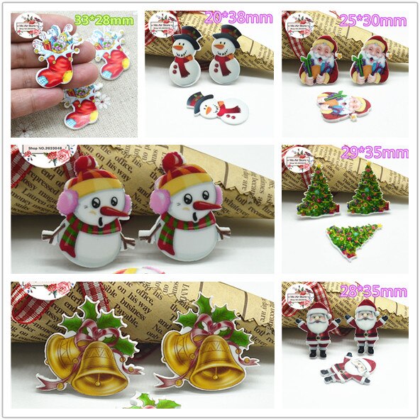 Résine planaire kawaii, arbre bonhomme de neige de noël, décoration à dos plat, charme artisanal, accessoires centraux pour cheveux, à faire soi-même, 10 pièces