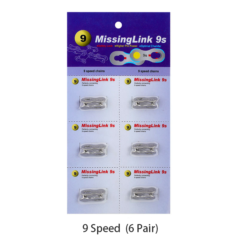 TOOPRE Bicycle Chain MissingLink 6 7 8 9 10 11 Speed Quick-Link Steel Ultra Light Silver 28g For KMC SHIMANO Chains: 9S  6 Pair