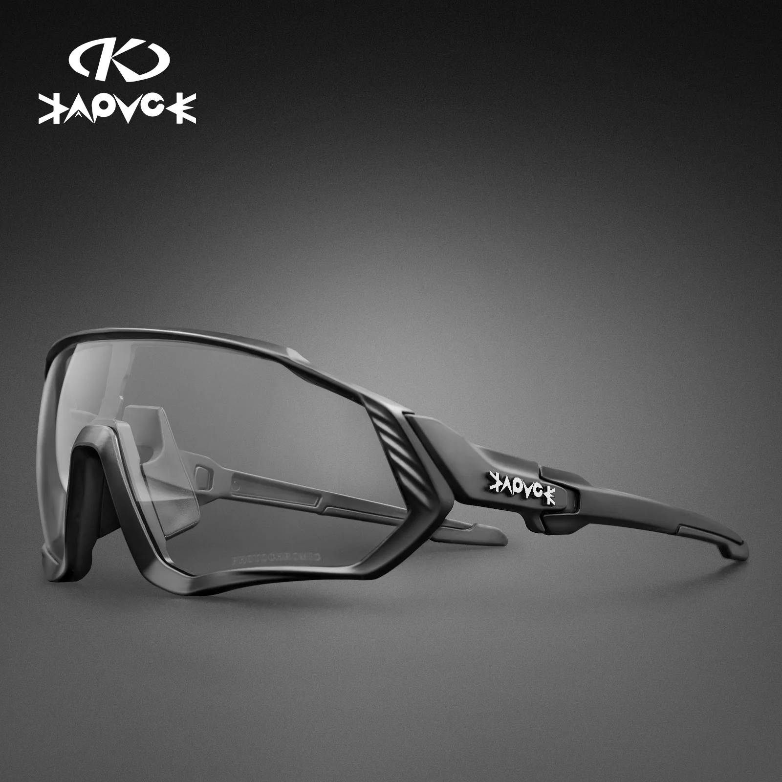 Kapvoe fotochromowe okulary przeciwsłoneczne na rower mężczyźni kobiety Sport Road Mtb rower górski okulary rowerowe okulary rowerowe okulary gogle: Black