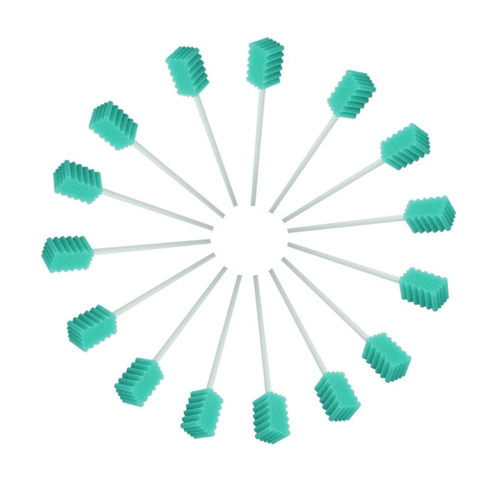 MUNKCARE Oral Swabs Disposable Elderly Mouth Care Cleaning Sponge Swabs Foam Oral Care Swabs Green