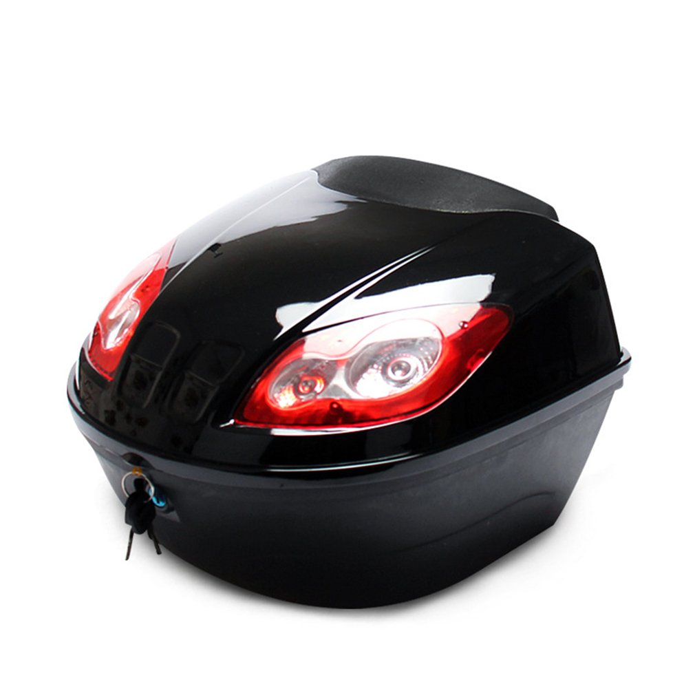 1 stk universal e-sykkel bakboks motorsykkel topp hard veske hjelm oppbevaring boks hale boks bagasje koffert med reflekterende lampe