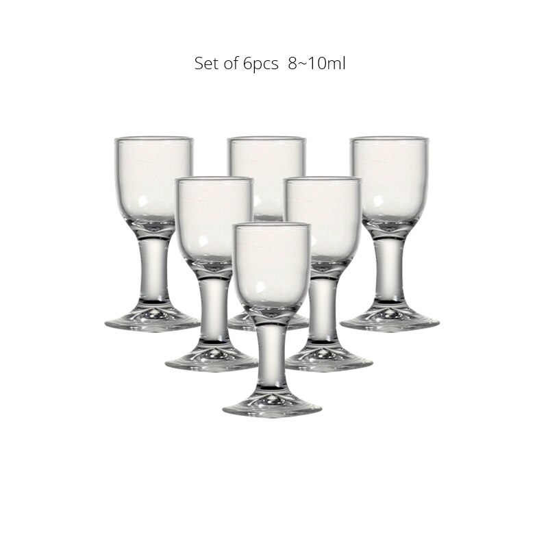 Set of 6pcs 10/15ml Lead-free Handmade Blown Chinese Baijiu Glasses for Strong Spirit Vodka Shot Glass: 10ML Set of 6pcs