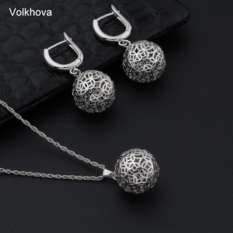 Volkhova Holle Bal Set Mode 585 Rose Goud Kleur Sieraden Kettingen Oorbellen Voor Vrouwen Partij Sieraden