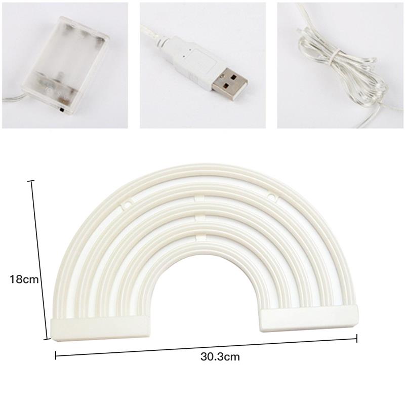 Cute Rainbow Neon Sign LED Rainbow Light Lamp LED Neon Light Warm White Wall Art Sign Lights Bedroom Decoration Party Decor