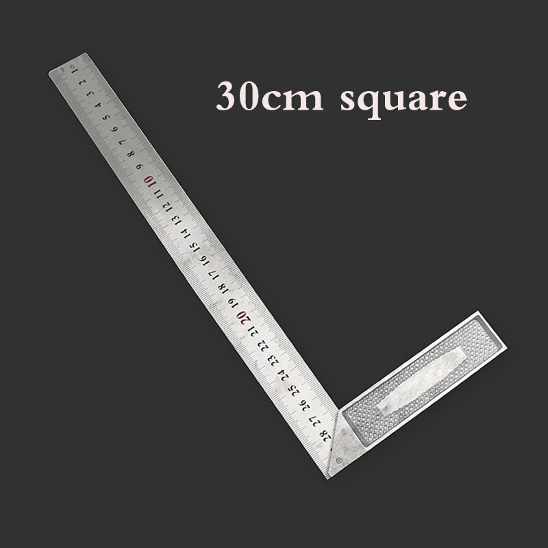 90 graders retvinklet lineal prøv firkant 30cm 1mm metal stål ingeniører prøv firkantet sæt træbearbejdning træ måleværktøj