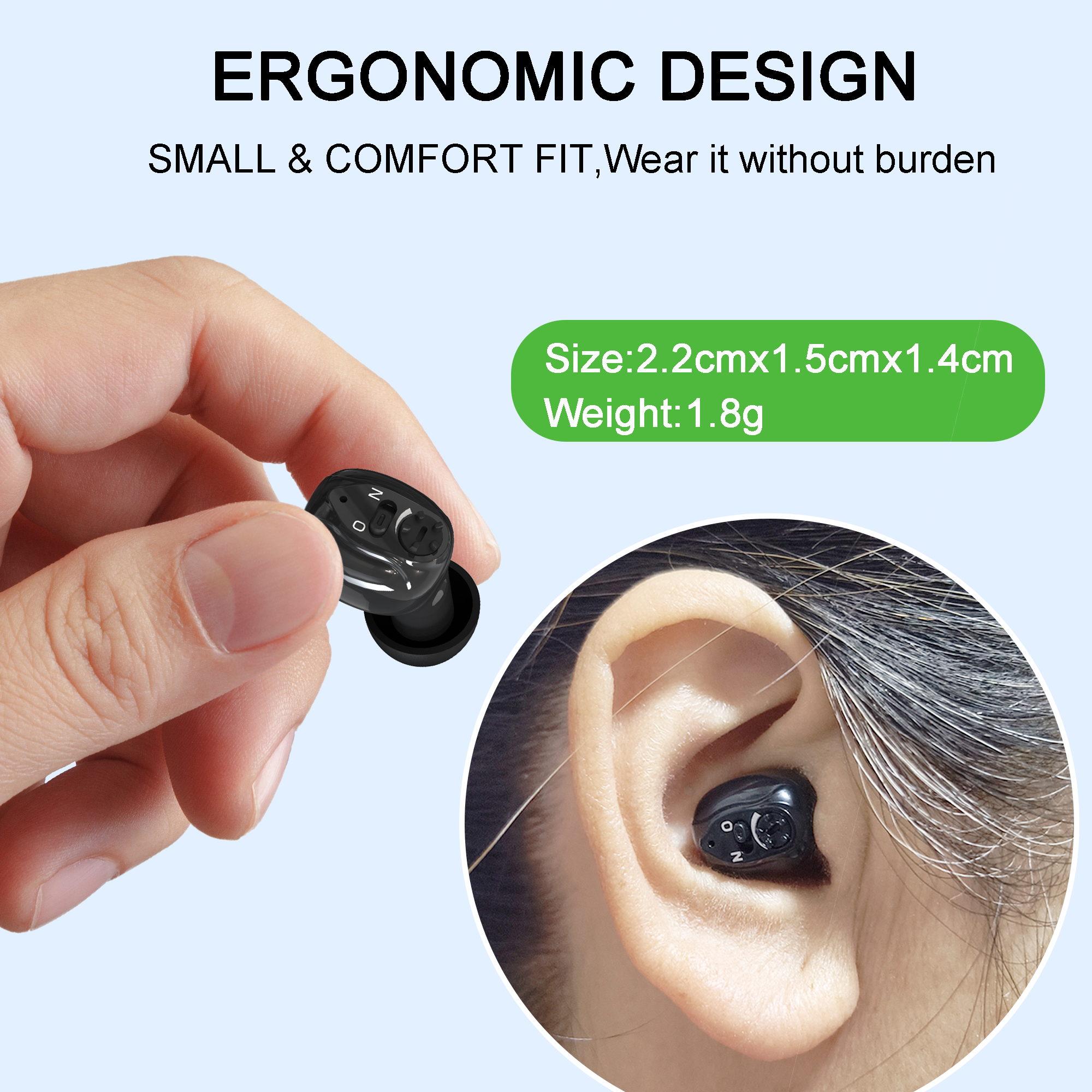 Rechargeable Hearing Aids for Seniors with Hearing loss, Easy Volume Control Hearing Headphones hearing aids for deafness