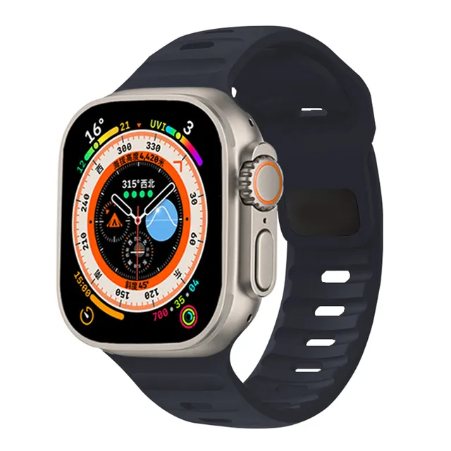 Silicone Strap For Apple Watch ultra Band 49mm 45mm 44mm 42mm 40mm 41mm 38 45 mm correa bracelet iwatch Series 9 8 7 6 5 4 3 se: Celestial Teal / 16mm
