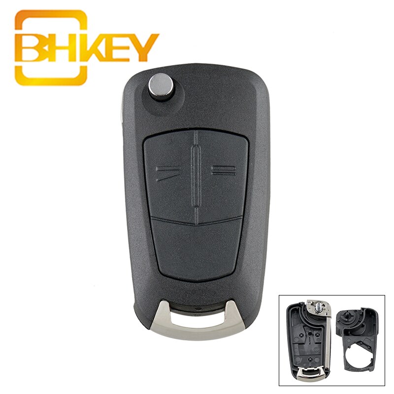 BHKEY para Opel, carcasa para llave de 2/3 botones, funda para mando a distancia para Vauxhall Opel Astra H Corsa D Vectra C Zafira Astra Vectra Signum: 2 Buttons