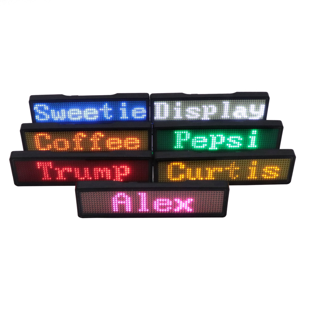 Bluetooth LED name badge programmable LED display rechargeable adverting light for restaurant waiter party event exhibition show